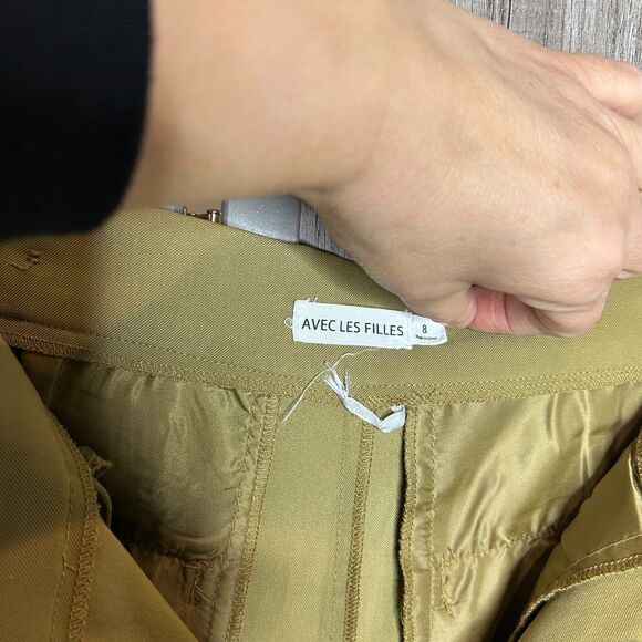 Avec Les Filles Pants Trousers Barre Cargo Pockets Olive Color - Picture 6 of 9